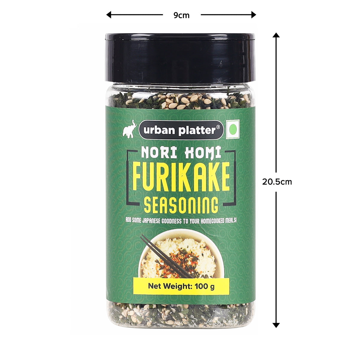 Urban Platter Nori Komi Furikake Seasoning, 100g (Japanese Style, Made with Ao Nori, Sesame Seeds, Pink Salt, Season rice balls, sprinkle on Japanese Appetizers and more)