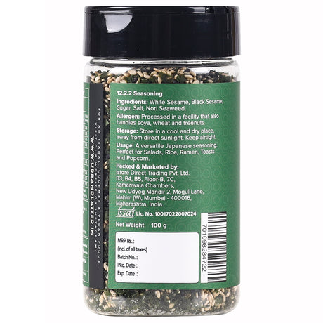 Urban Platter Nori Komi Furikake Seasoning, 100g (Japanese Style, Made with Ao Nori, Sesame Seeds, Pink Salt, Season rice balls, sprinkle on Japanese Appetizers and more)