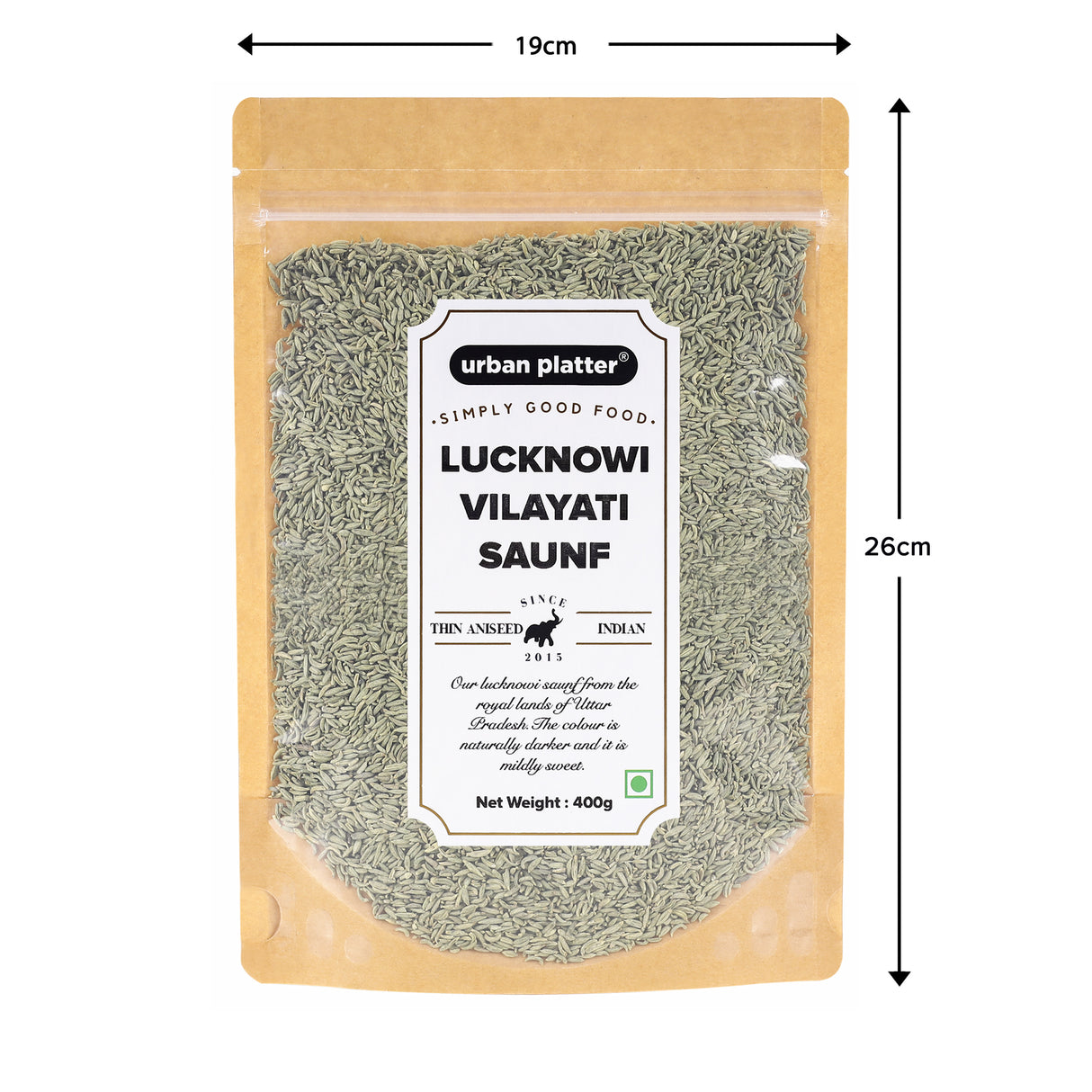 Urban Platter Thin Aniseed (Lucknowi Vilayati Saunf), 400g