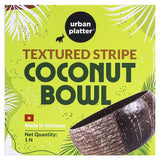 Urban Platter Textured Stripe Coconut Bowl, 1 Unit (Made in Vietnam | Light Weight | Jumbo Size | Eco-friendly)