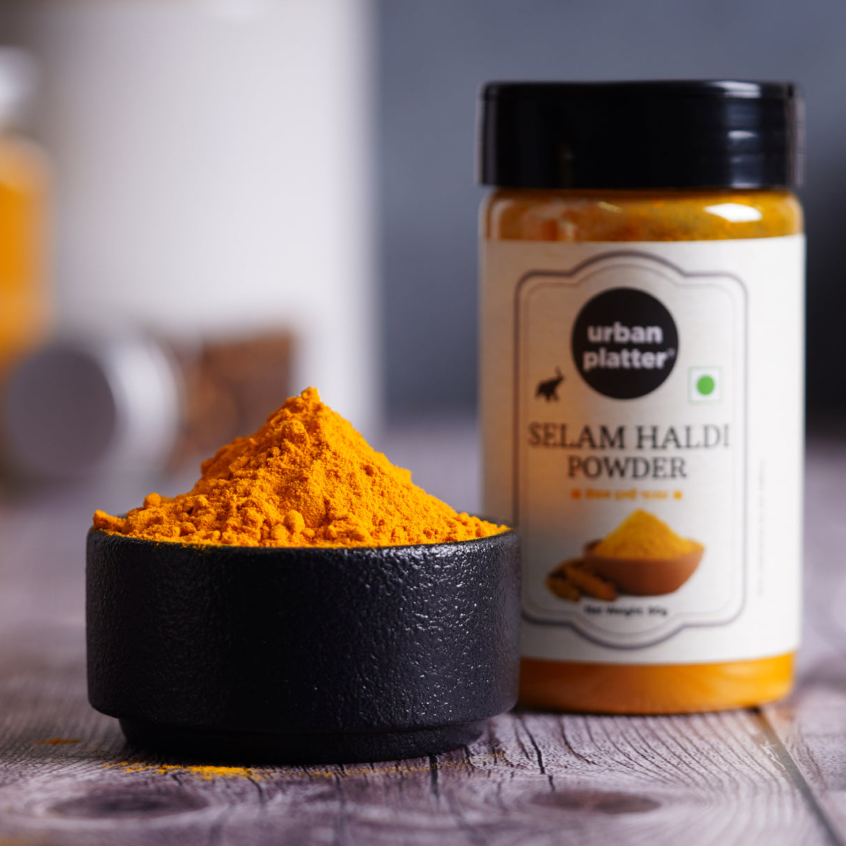 Urban Platter Selam Haldi (Turmeric) Powder Shaker Jar, 90g [Cultivated in Tamilnadu]