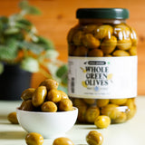 Urban Platter Greek Whole Green Olives, 1.6Kgs [Drained Weight 1kg | Kalamon Region of Greece | Perfect for Salads | Hummus | Mediterranean Dishes]