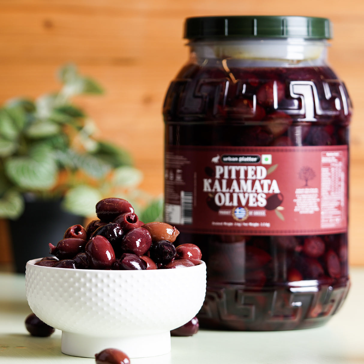 Urban Platter Greek Pitted Kalamata Olives, 3.5Kgs [Drained Weight 2Kgs | Kalamon Region of Greece | Perfect for Salads | Hummus | Mediterranean Dishes]