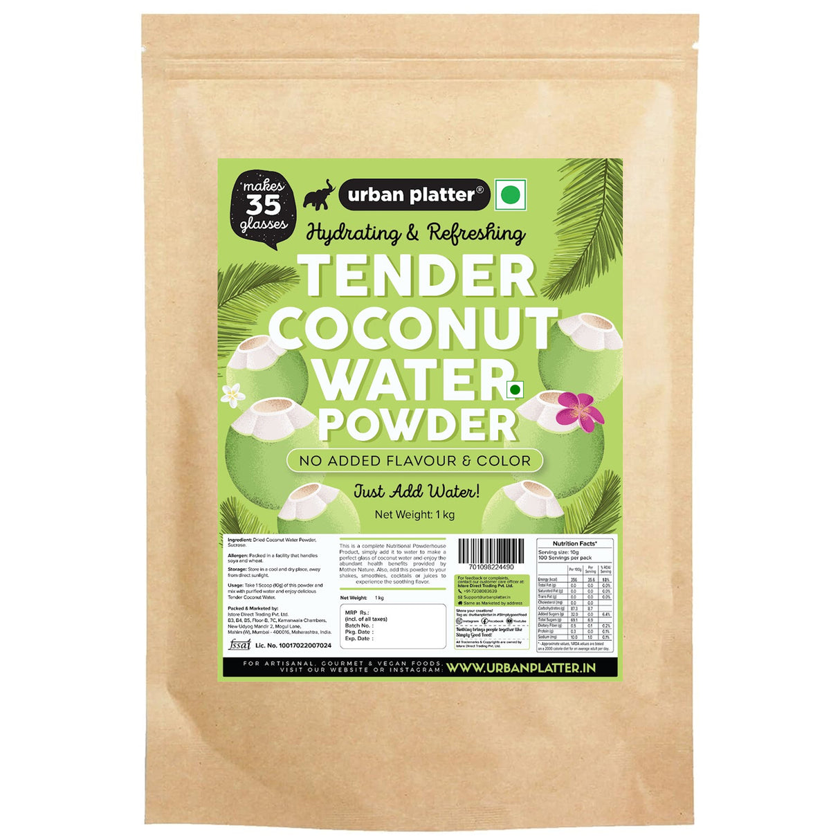 Urban Platter Tender Coconut Water Powder, 1Kg