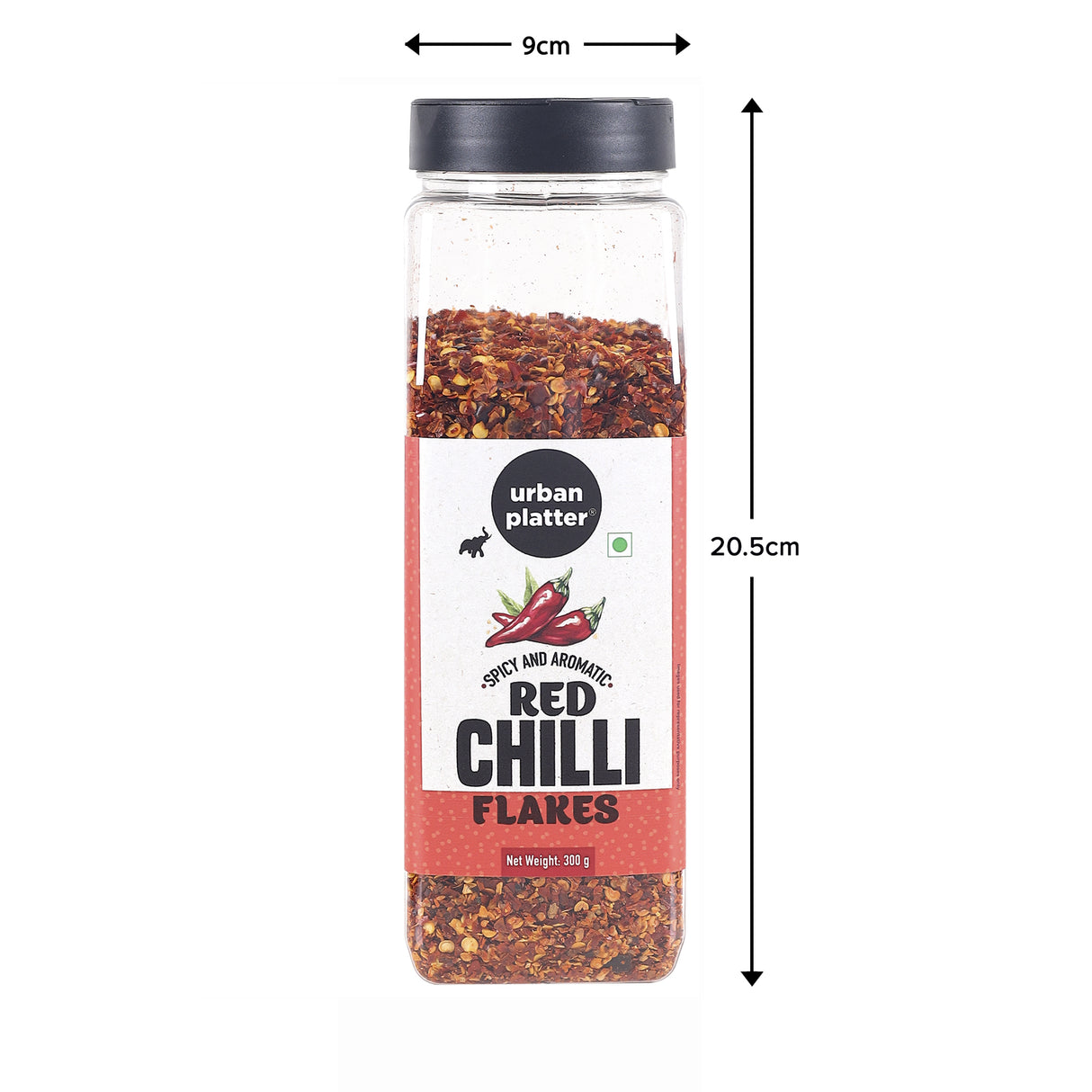 Urban Platter Dried Red Chilli Flakes Shaker Jar, 300g