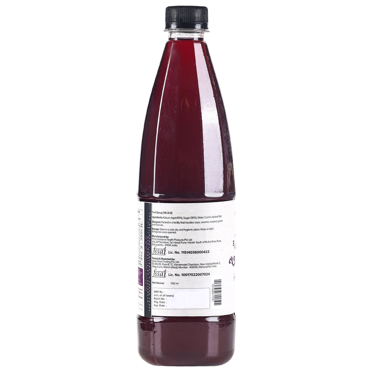 Urban Platter Kokum Syrup, 700ml (No Preservative and Additive-free, Refreshing and Cooling Drink, With Cumin / Jeera)