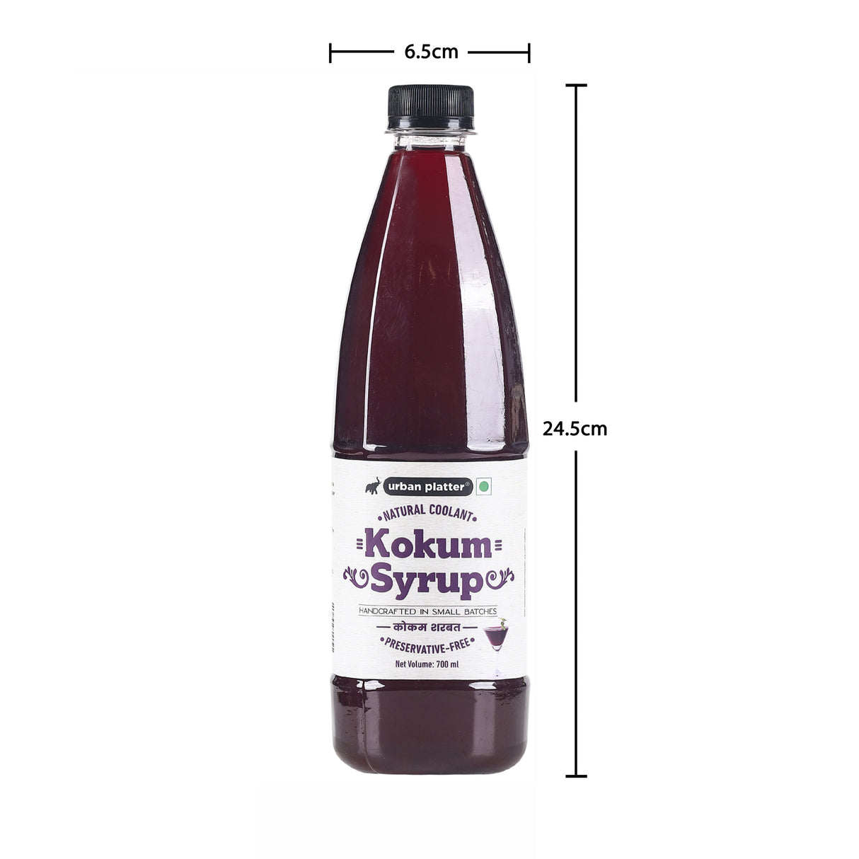 Urban Platter Kokum Syrup, 700ml (No Preservative and Additive-free, Refreshing and Cooling Drink, With Cumin / Jeera)