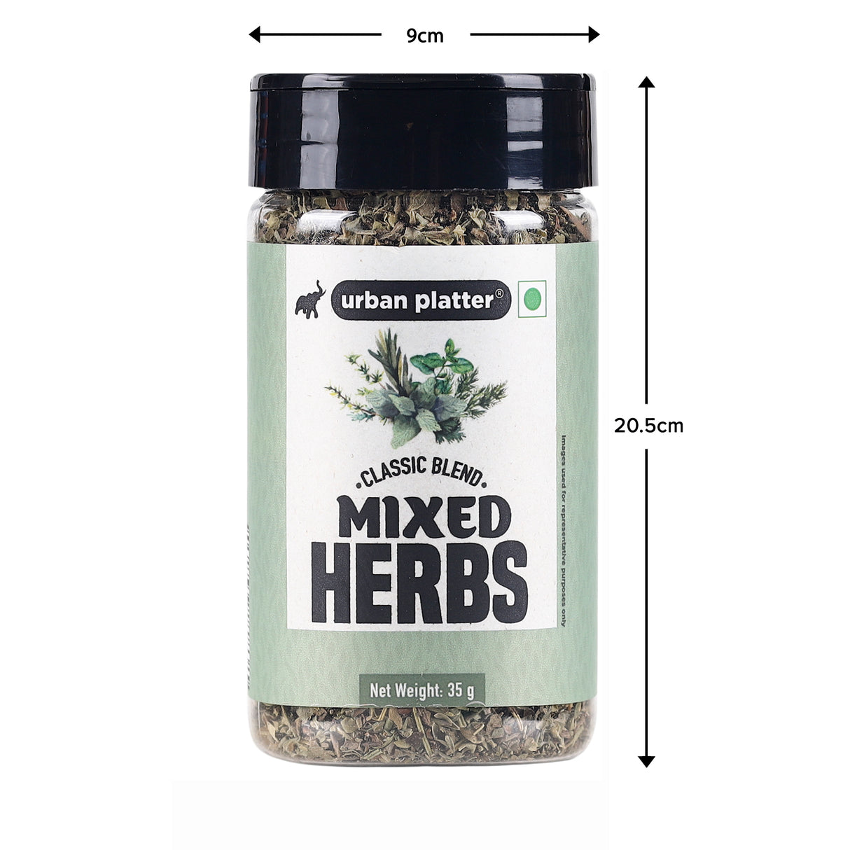 Urban Platter Mixed Herbs Shaker Jar, [Seasoning Mix of Oregano, Rosemary, Basil, Thyme]