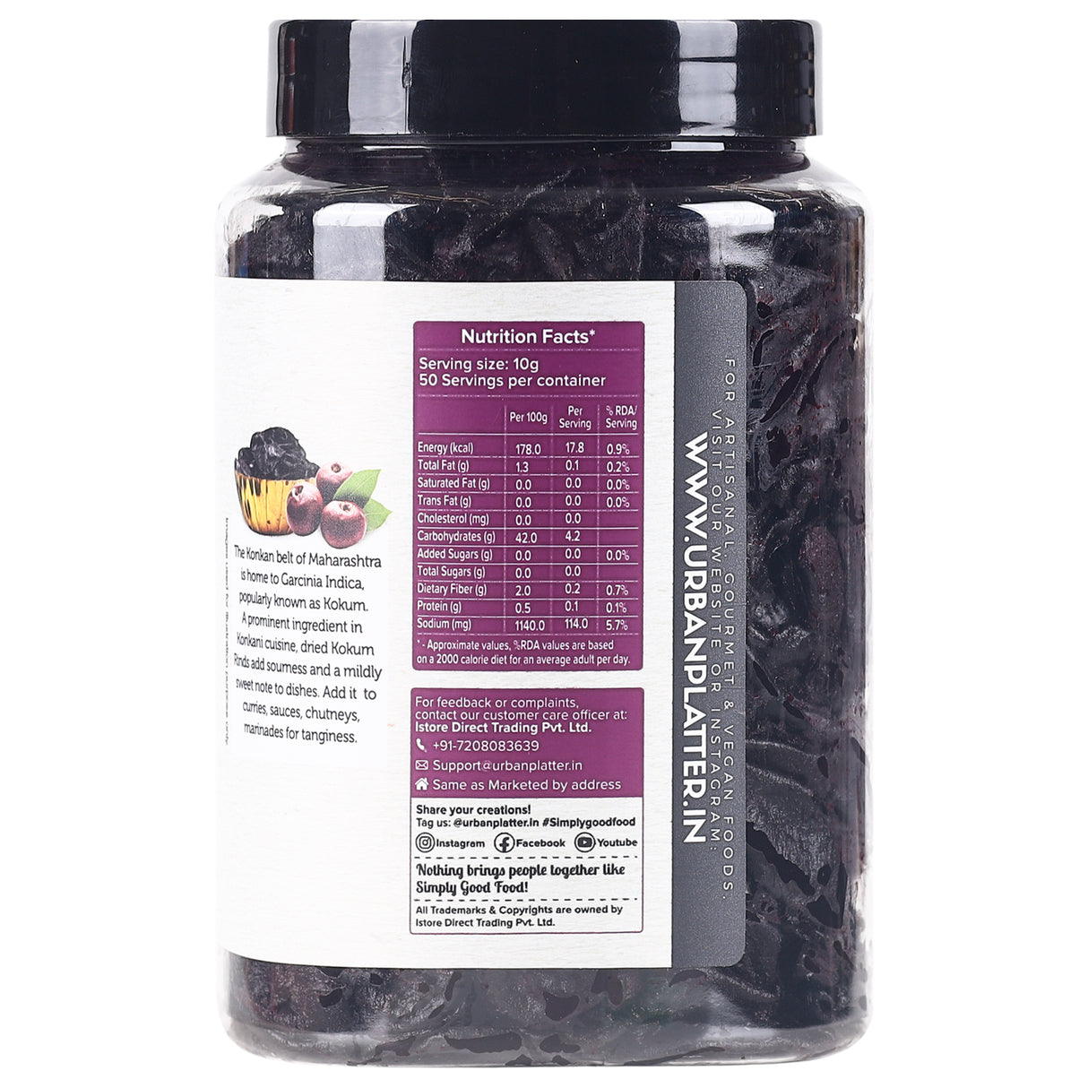 Urban Platter Dried Kokum Rinds (Amsul), 500g (Local Produce of Konkan, Natural Coolant & Souring Agent, Aids Digestion)