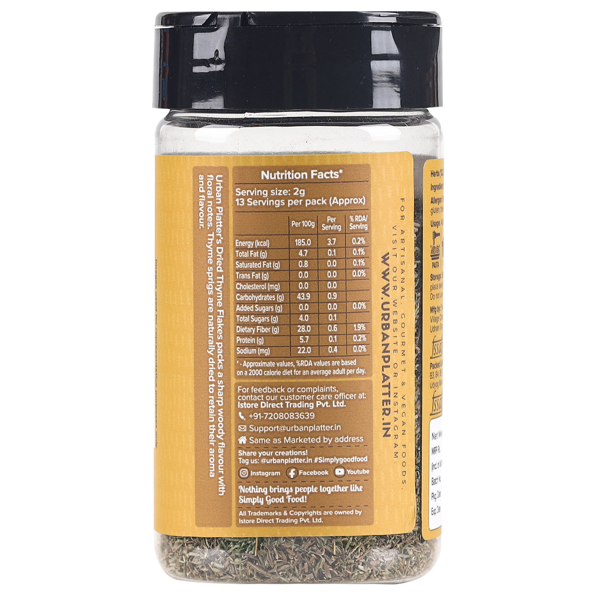 Urban Platter Dried Thyme Flakes, 25g