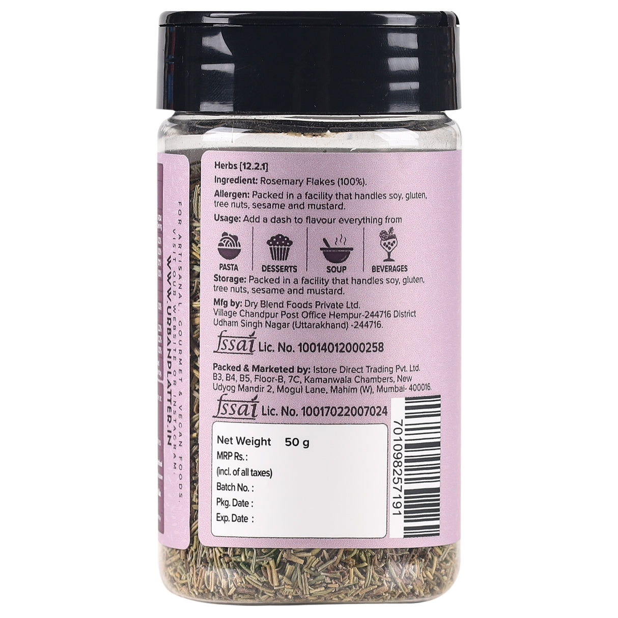 Urban Platter Dried Rosemary Flakes, 50g