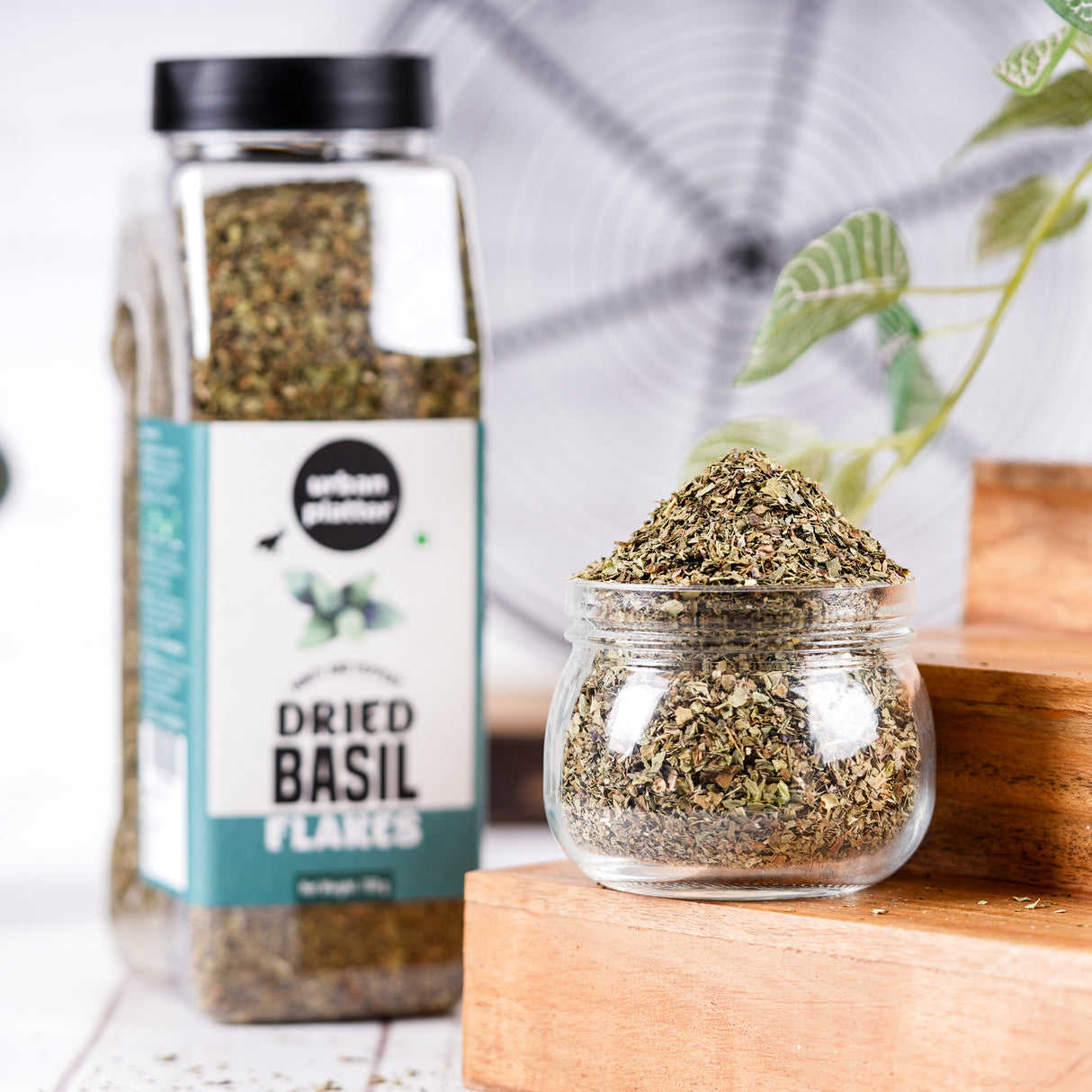 Urban Platter Dried Basil Flakes (Tulasi) Shaker Jar, 150g