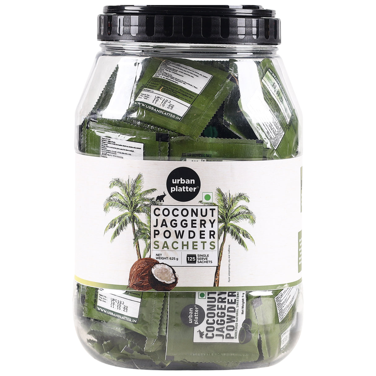 Urban Platter Coconut Sugar Sachets, 625g / 125 x 5g Sachets (Value Pack | Natural Sweetener | Low Glycemic Index)