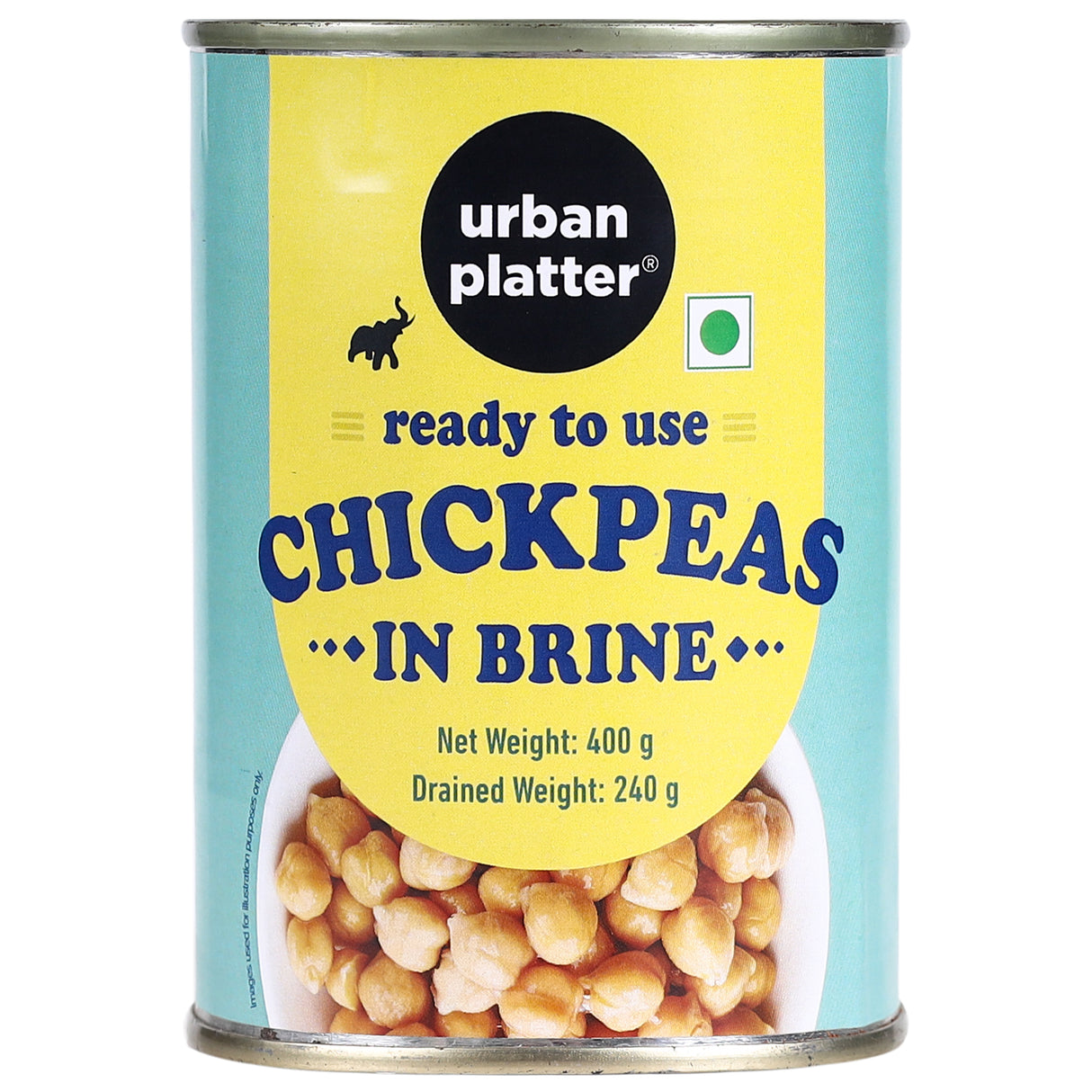 Urban Platter Ready To Use Chickpeas in Brine, 400g (Canned, Drained Weight 240g)