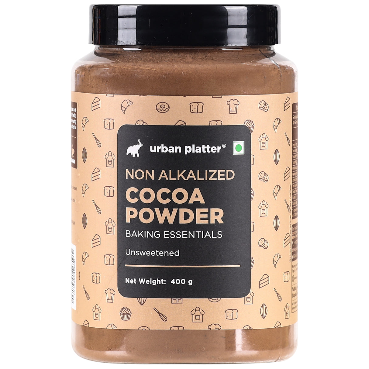 Urban Platter Cocoa Powder, 400g (Unsweetened | Rich Chocolate Flavour | Ideal for Baking, Beverages & Desserts | 100% Pure Cocoa)
