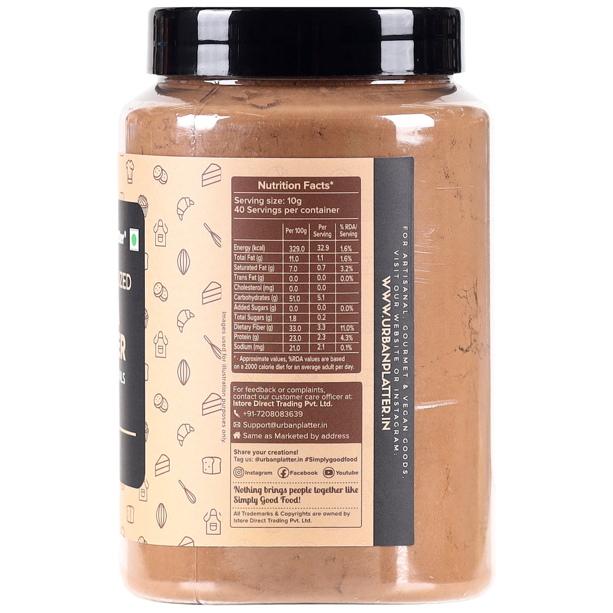 Urban Platter Cocoa Powder, 400g (Unsweetened | Rich Chocolate Flavour | Ideal for Baking, Beverages & Desserts | 100% Pure Cocoa)