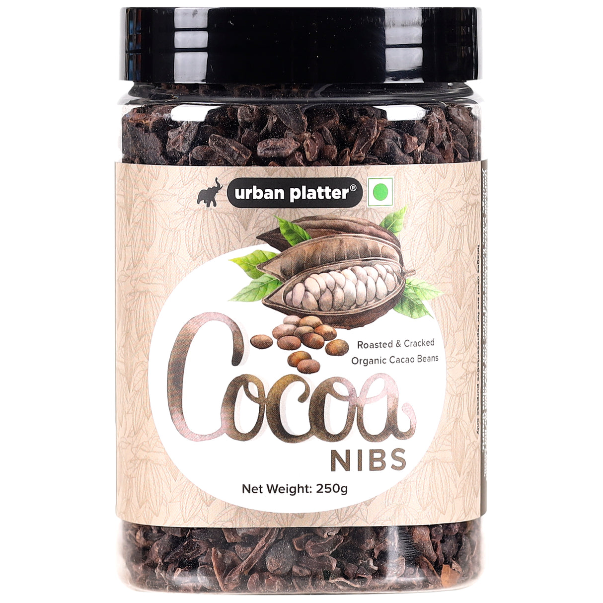 Urban Platter Cacao Nibs, 250g (Roasted & Cracked | Unsweetened | 100% Cacao Bean Bits | Aromatic & Crunchy | Antioxidant-Rich Superfood | Product of South India)