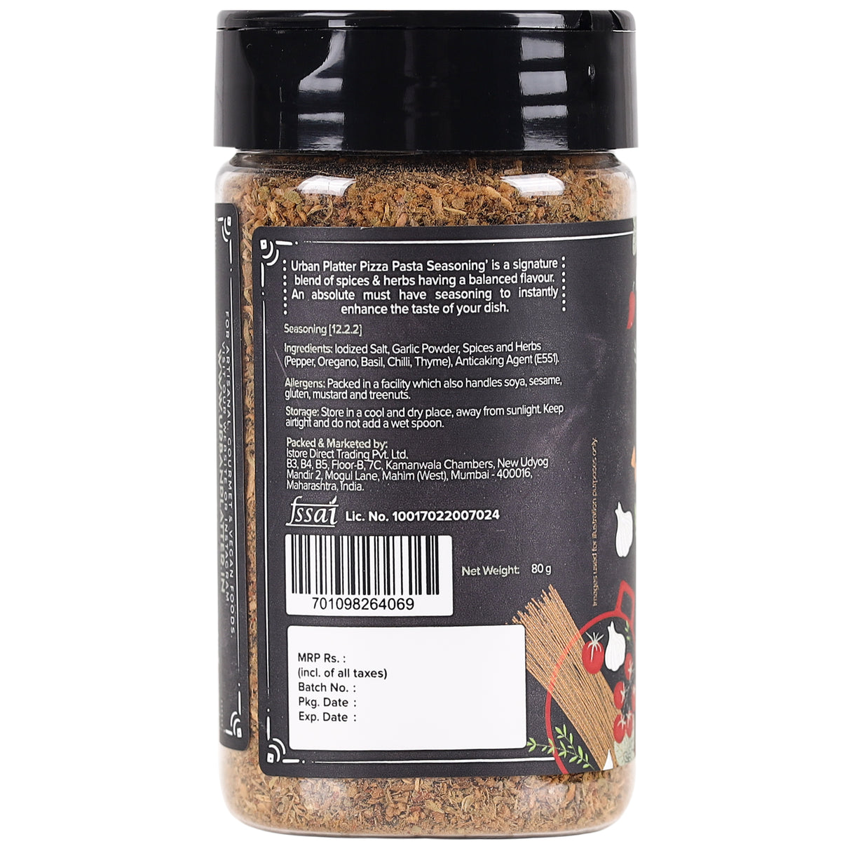 Pizza Pasta Seasoning, 80g (Signature Italian-Style Seasoning | Multipurpose Herb & Spice Blend | MSG-Free)