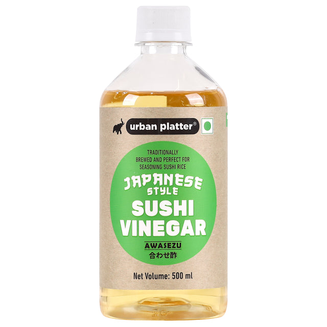 Urban Platter Japanese Sushi Rice Vinegar 500 ML, (Awasezu | Pre-Seasoned with Salt and Sugar | Sushi Rice Seasoning) - front pack