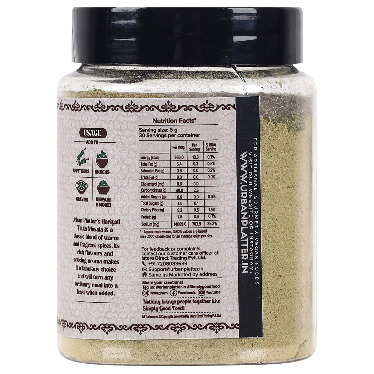 Hariyali Tikka Masala, 150g (All Natural, Premium Quality & Flavourful)