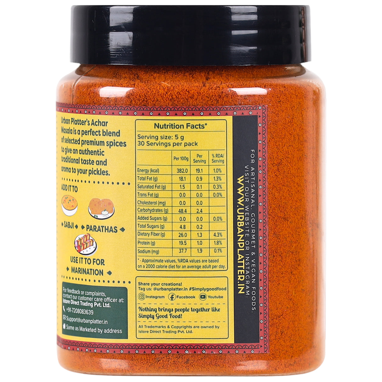 Urban Platter Achar Masala, 100g (Achari Masala | Pickle | Add to Sabji, Gravies, Marinations, Parathas)