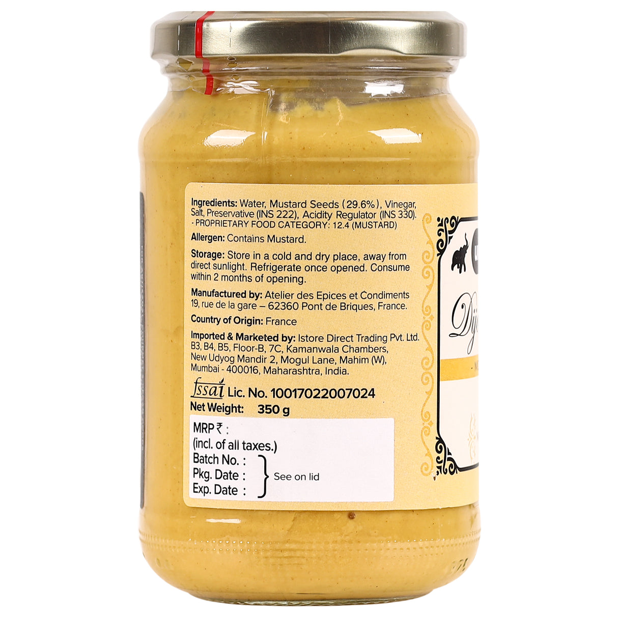 Urban Platter French Dijon Mustard, 350g | Classic Gourmet Mustard Sauce | Perfect for Sandwiches, Salad Dressings & Marinades