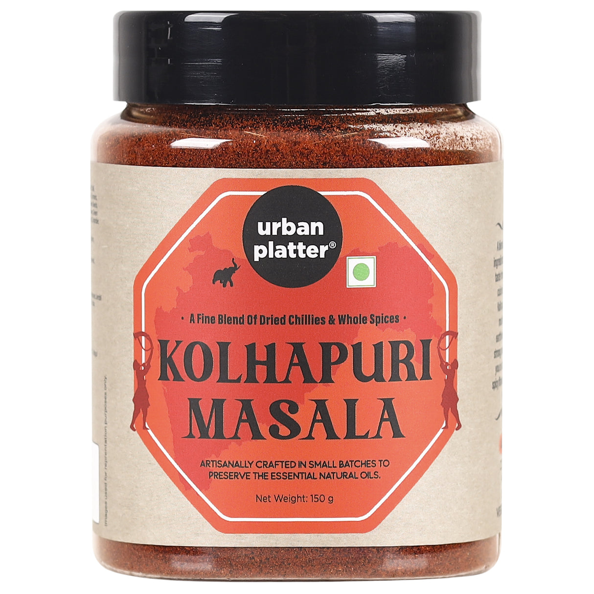 Urban Platter Maharashtrian Kolhapuri Masala, 150g (Signature Khamang Kolhapuri Blend | Fiery & Rustic Flavours | Additive & Preservative-free)