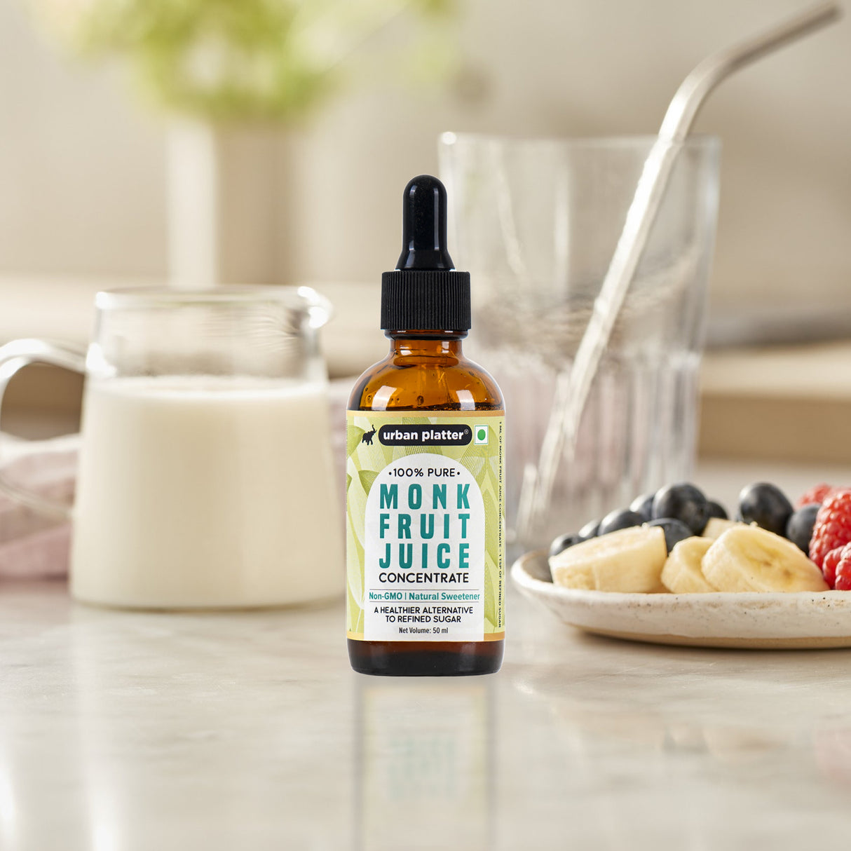 Urban Platter Monk Fruit Juice Concentrate, (100% Pure | Non-GMO | Natural Sweetener | Low GI)