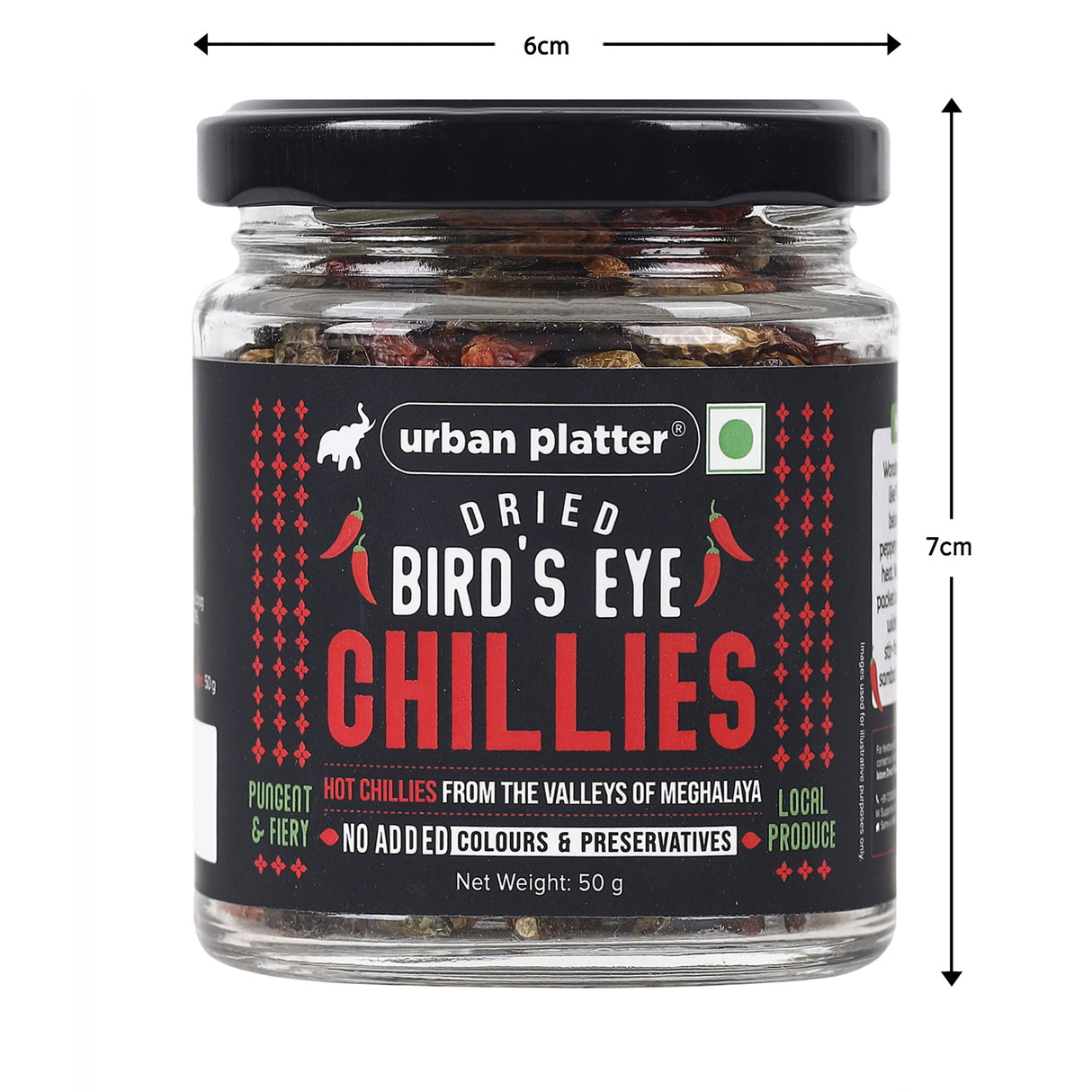 Urban Platter Dried Bird's Eye Chilli, 50g (Spicy, Fiery & Intense| Local produce of Meghalaya)