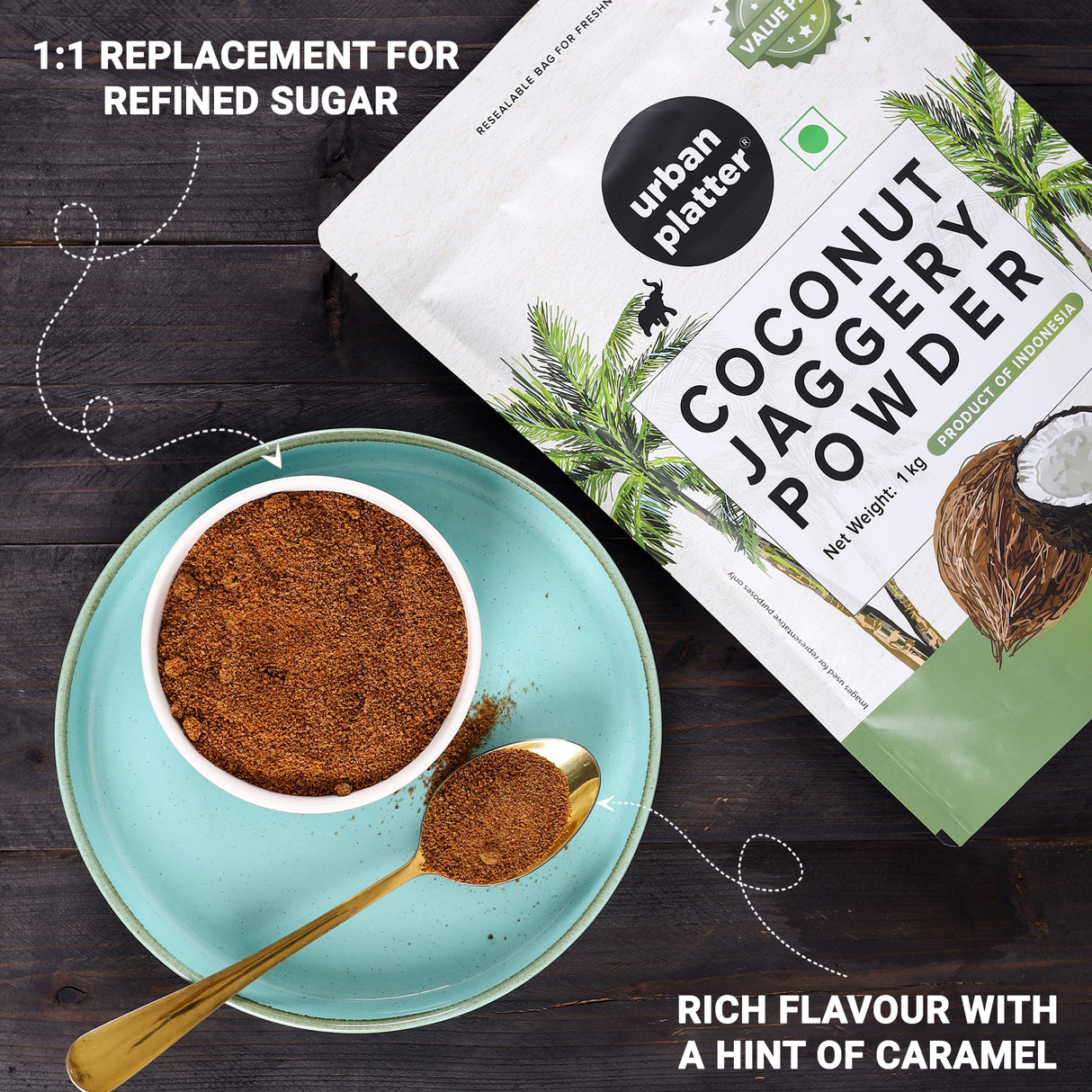 Urban Platter Coconut Sugar, 1kg (Low GI, Natural Sweetener, Refined Sugar Alternative) - product image 6