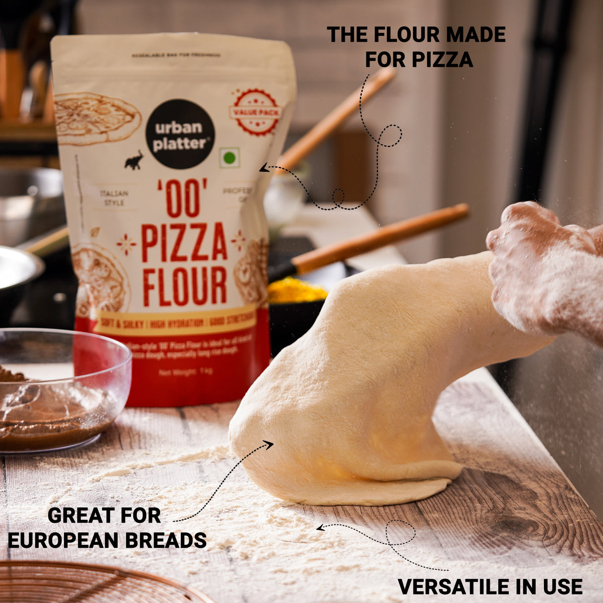 Urban Platter Italian Style '00' Pizza Flour, 1Kg