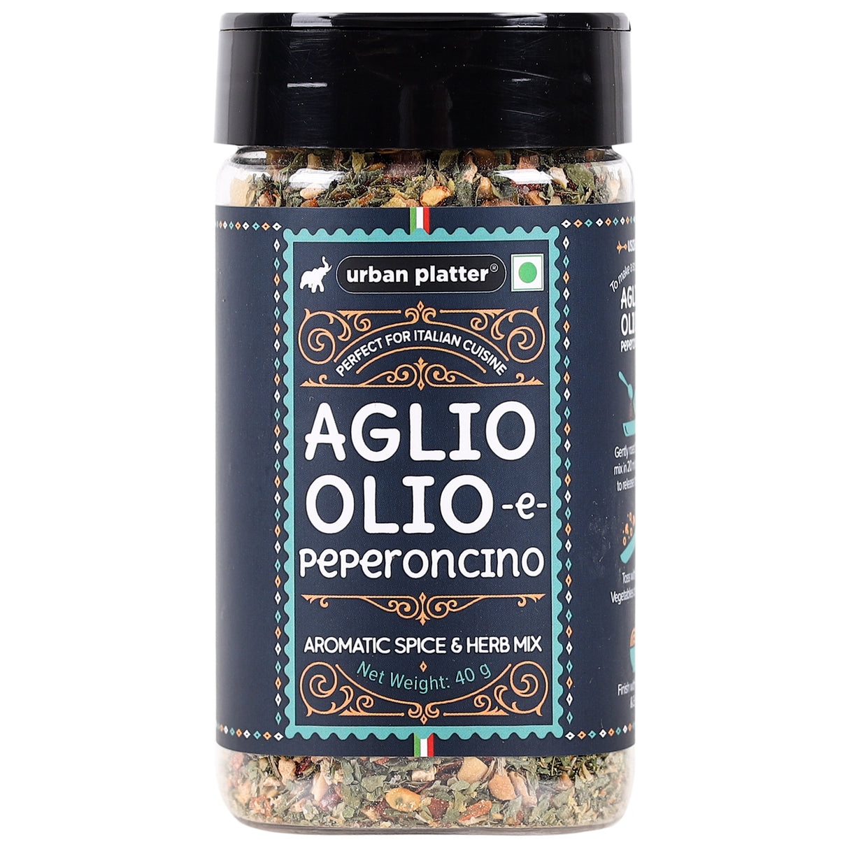 Urban Platter Aglio Olio -E- Peperoncino Spice Mix, 40g (A Classic Spice and Herb Mix for Italian Cuisine)