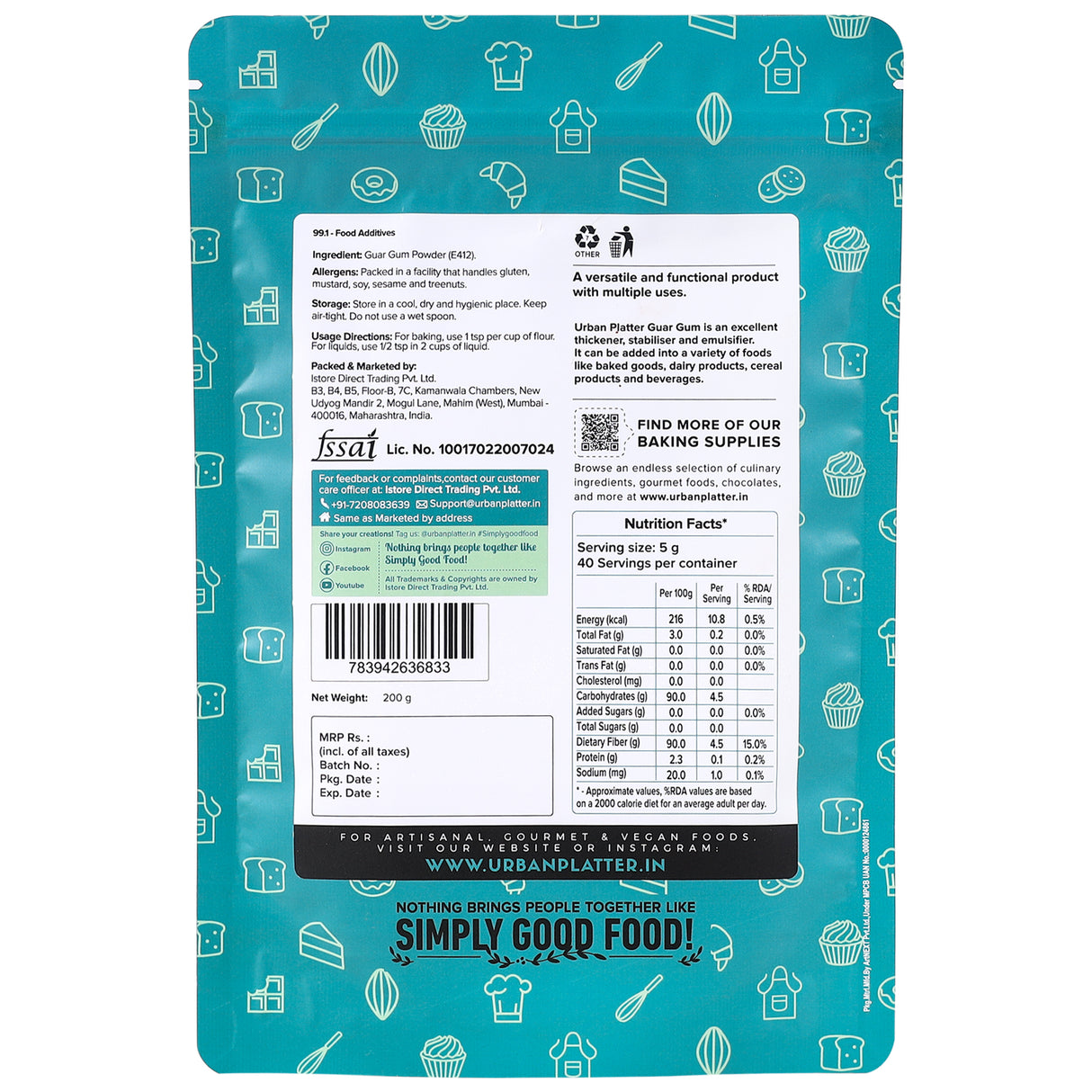 Urban Platter Guar Gum Powder, 200g