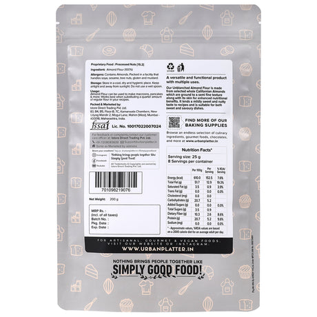 Natural Almond Flour, 200g [Gluten-free, Low-carb, Unblanched]