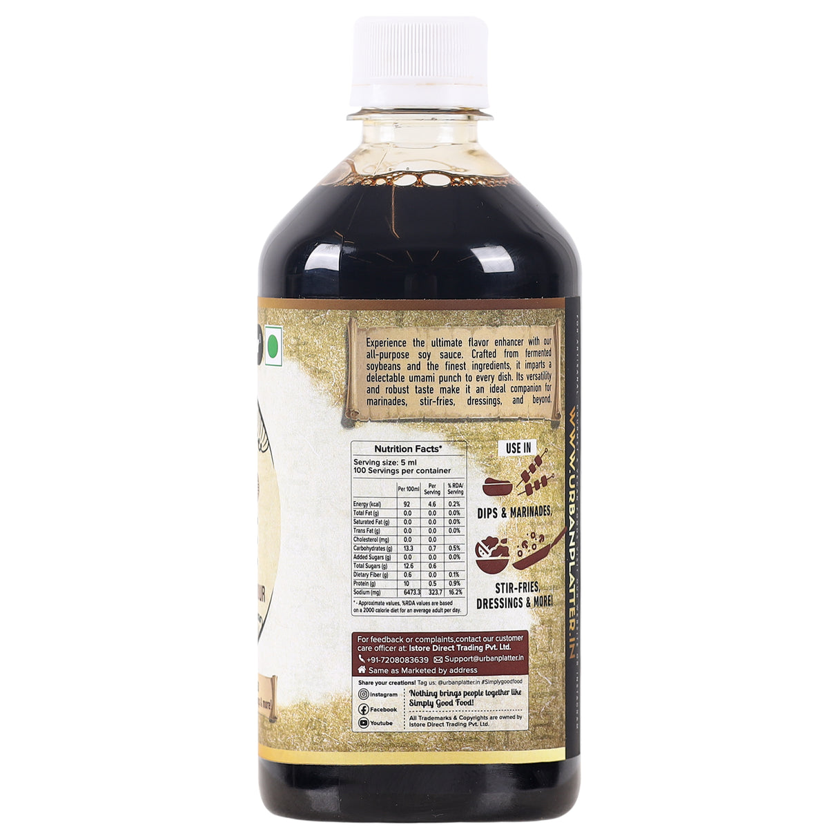 Urban Platter All Purpose Soy Sauce, 500ml (Traditionally Brewed | Ultimate Umami Flavour)