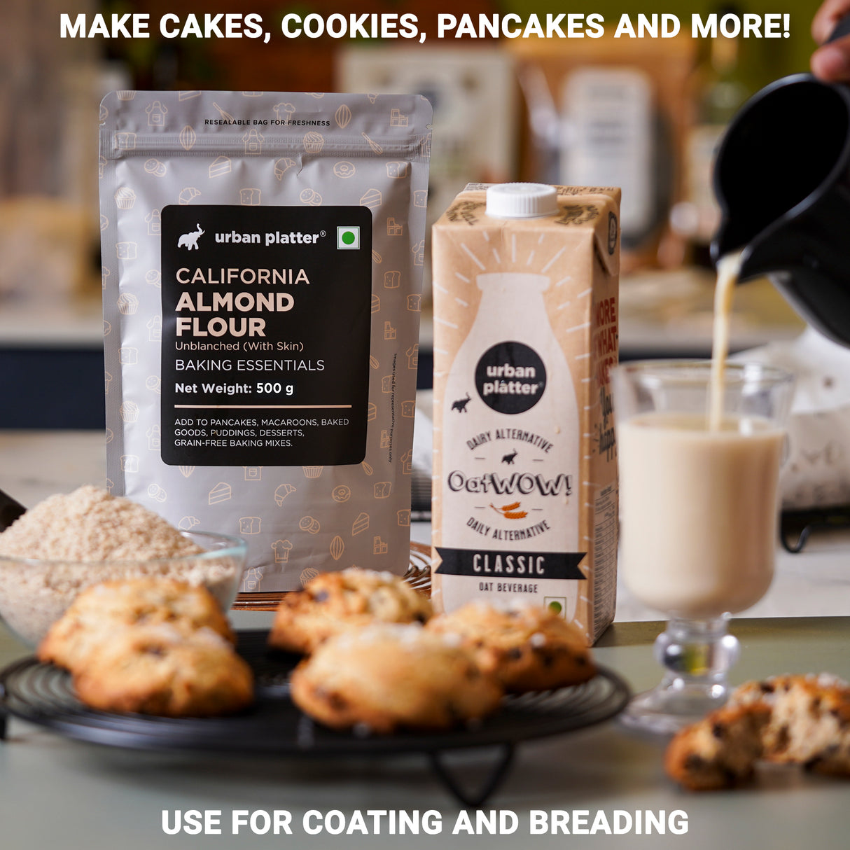 Natural Almond Flour, 500g (Naturally Gluten-free, Low-Carb, Unblanched, Ideal for Baking & Keto Recipes)