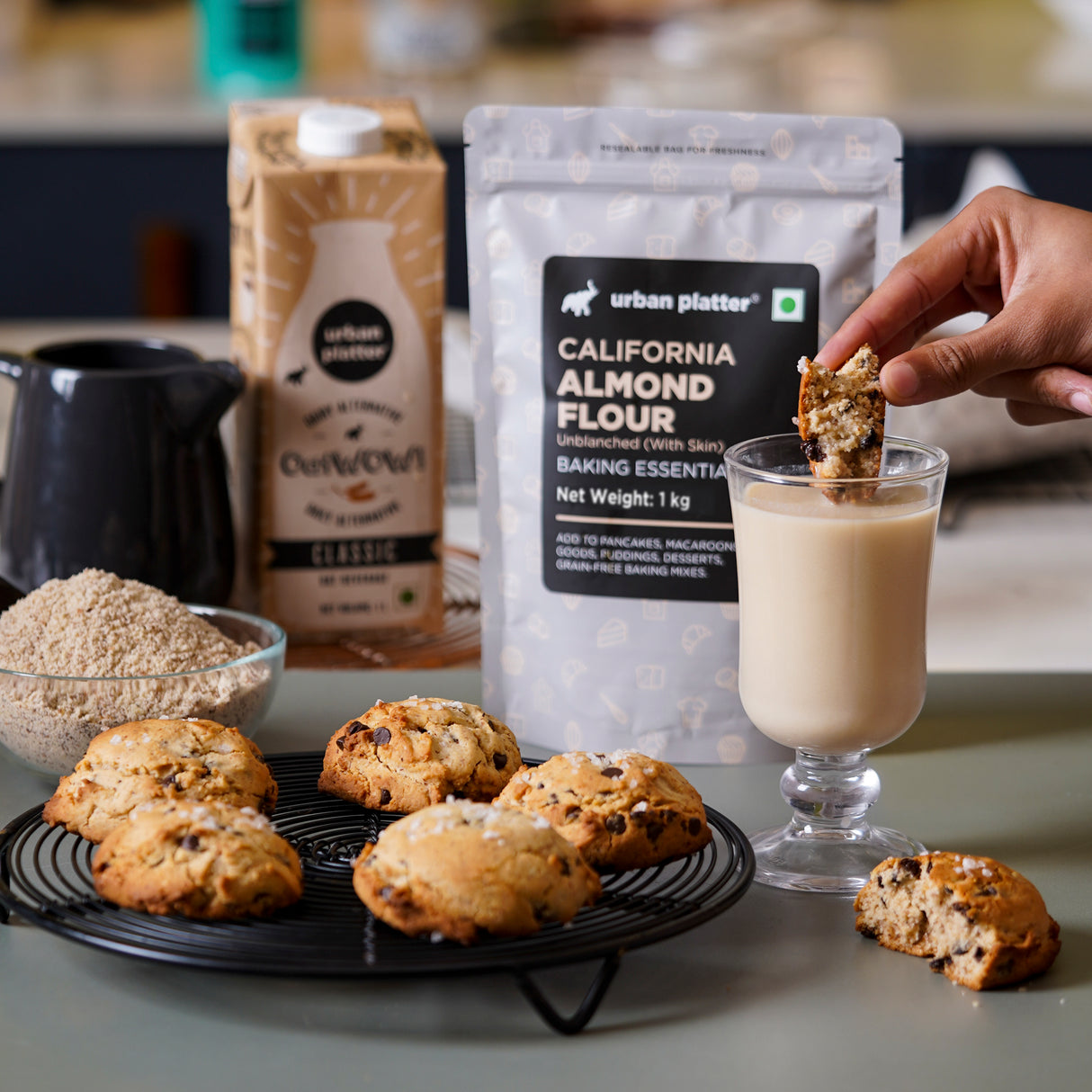 Urban Platter Natural Almond Flour, 1kg (Naturally Gluten-Free | Low-Carb | Unblanched | Ideal for Baking & Keto Recipes)
