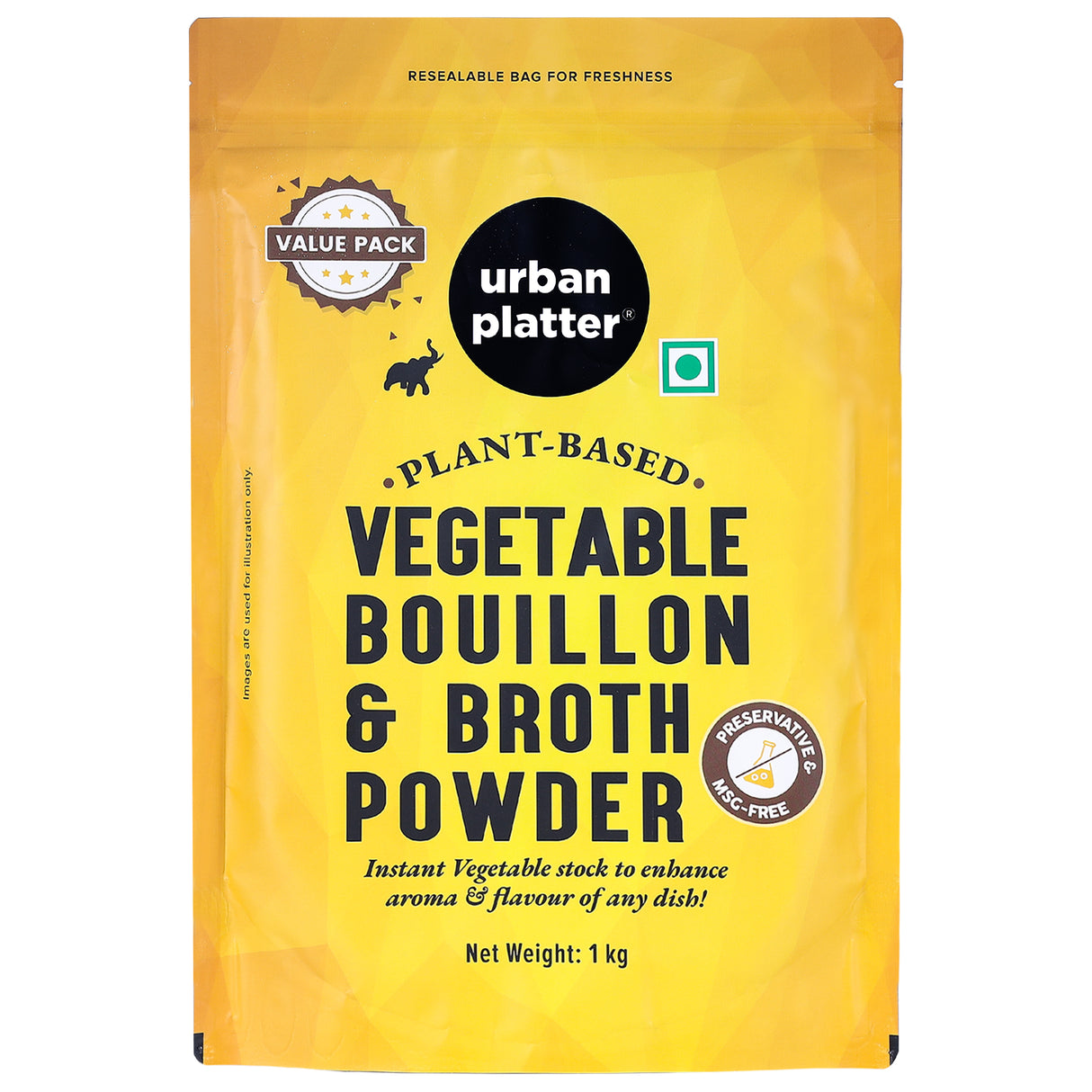 Urban Platter Vegetable Bouillon and Broth Powder, 1Kg [Anytime Convenience | Prepares Quickly | Vibrant Flavours | Ideal seasoning and condiment]