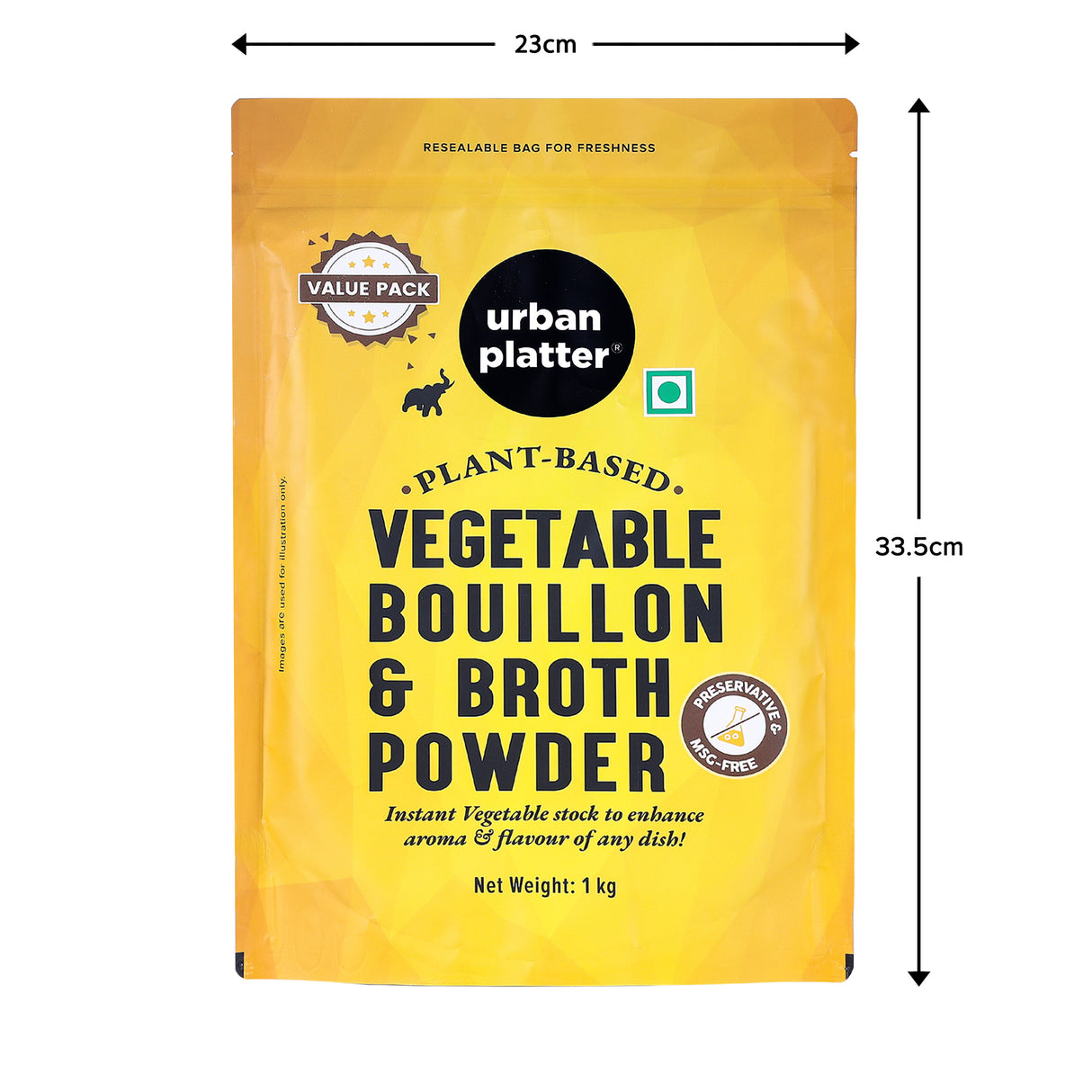Urban Platter Vegetable Bouillon & Broth Powder (Plant-Based | Instant Vegetable Stock | MSG-free | Umami-Rich)