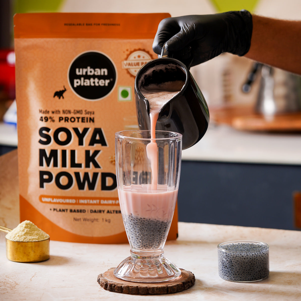 Urban Platter Soy Milk Powder, (Dairy-Free Creamer | Instant | High-Protein | Unflavoured | Unsweetened)