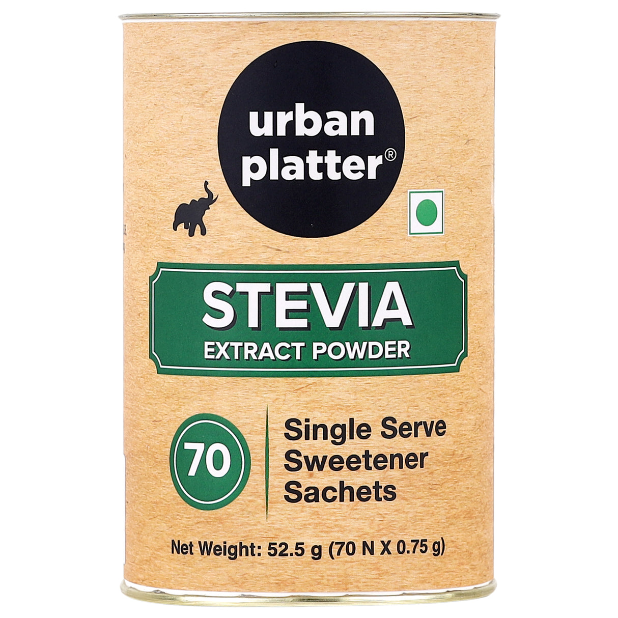 Urban Platter Stevia Individual Single-Serve Sweetener Sachets [70 Sachets of 0.75g Each, No Bitterness & No Aftertaste]