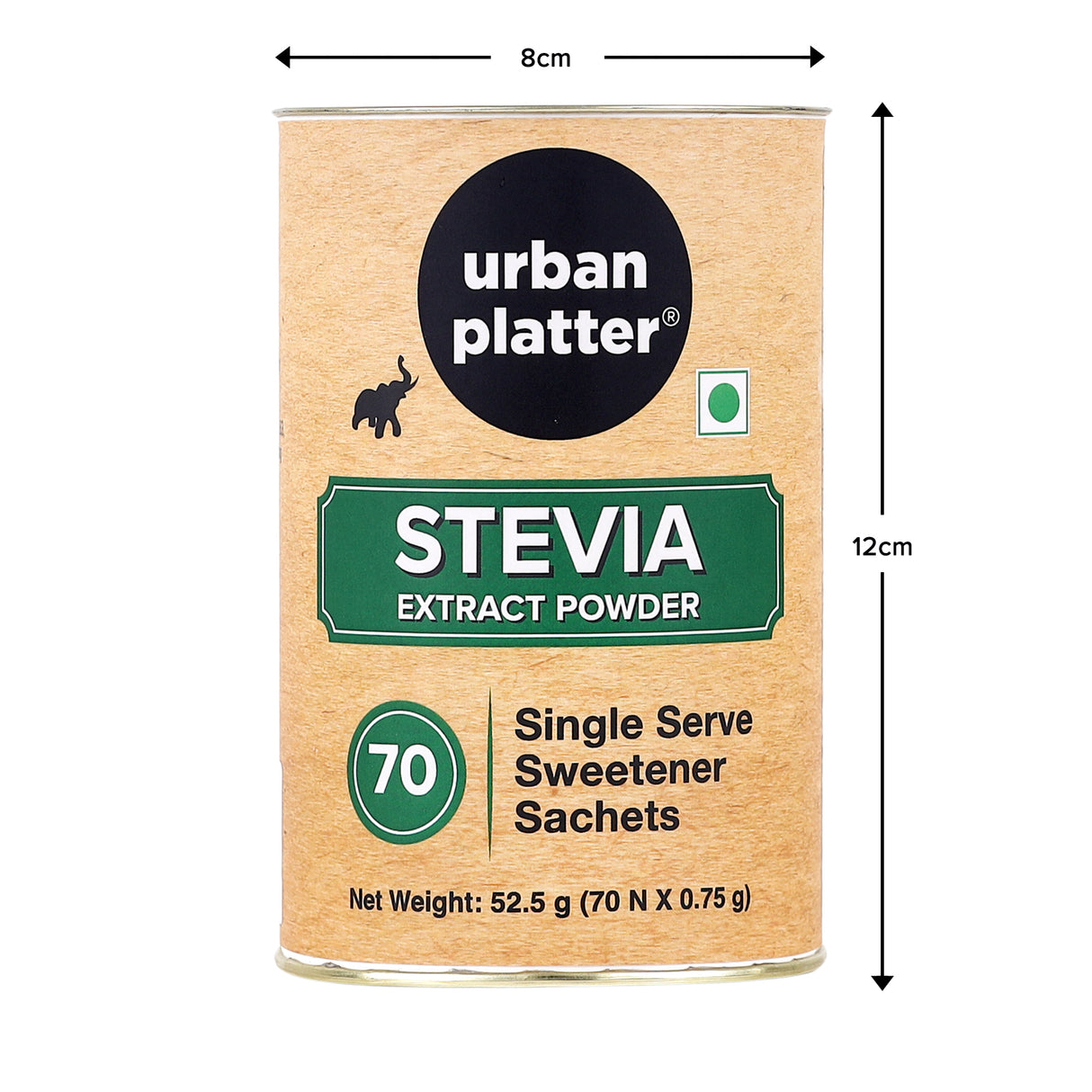 Urban Platter Stevia Individual Single-Serve Sweetener Sachets [70 Sachets of 0.75g Each, No Bitterness & No Aftertaste]