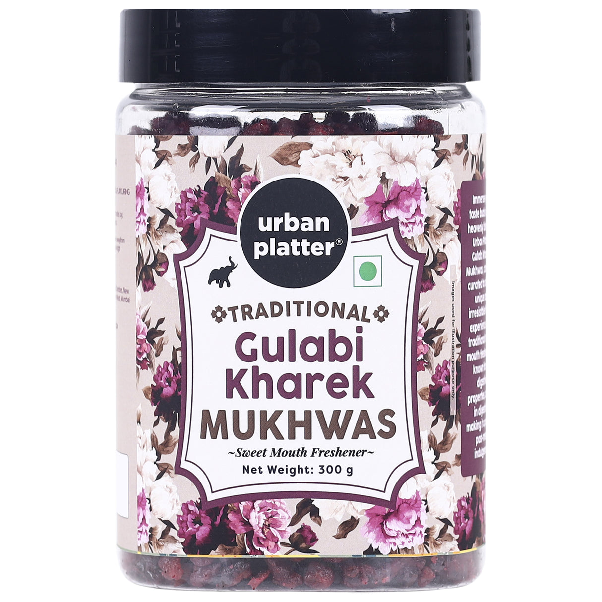 Urban Platter Gulabi Kharek Mukhwas, 300g / 10.58oz [Mouth Freshener, Digestive, After-Meal Snack]