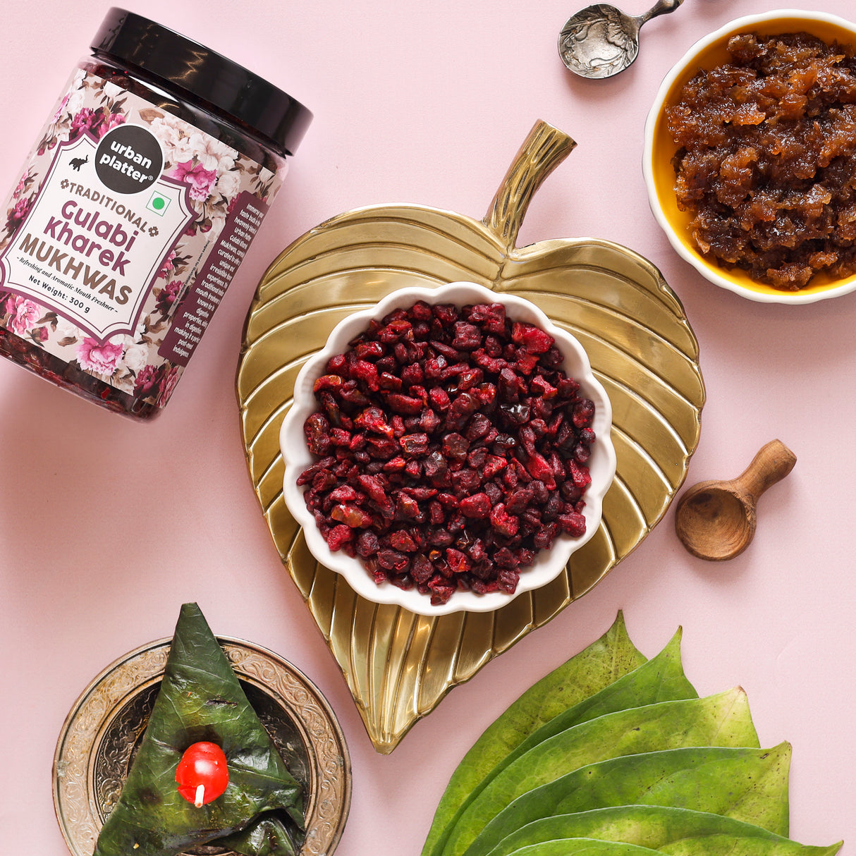 Gulabi Kharek Mukhwas, 300g (Mouth Freshener, Digestive, After-Meal Snack)