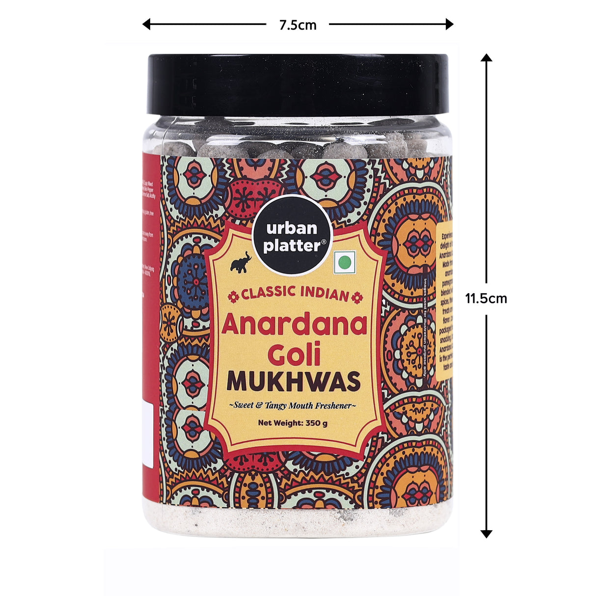 Urban Platter Digestive Anardana Goli Mukhwas, 350g / 12.34oz [Mouth Freshener, Digestive, After-Meal Snack]