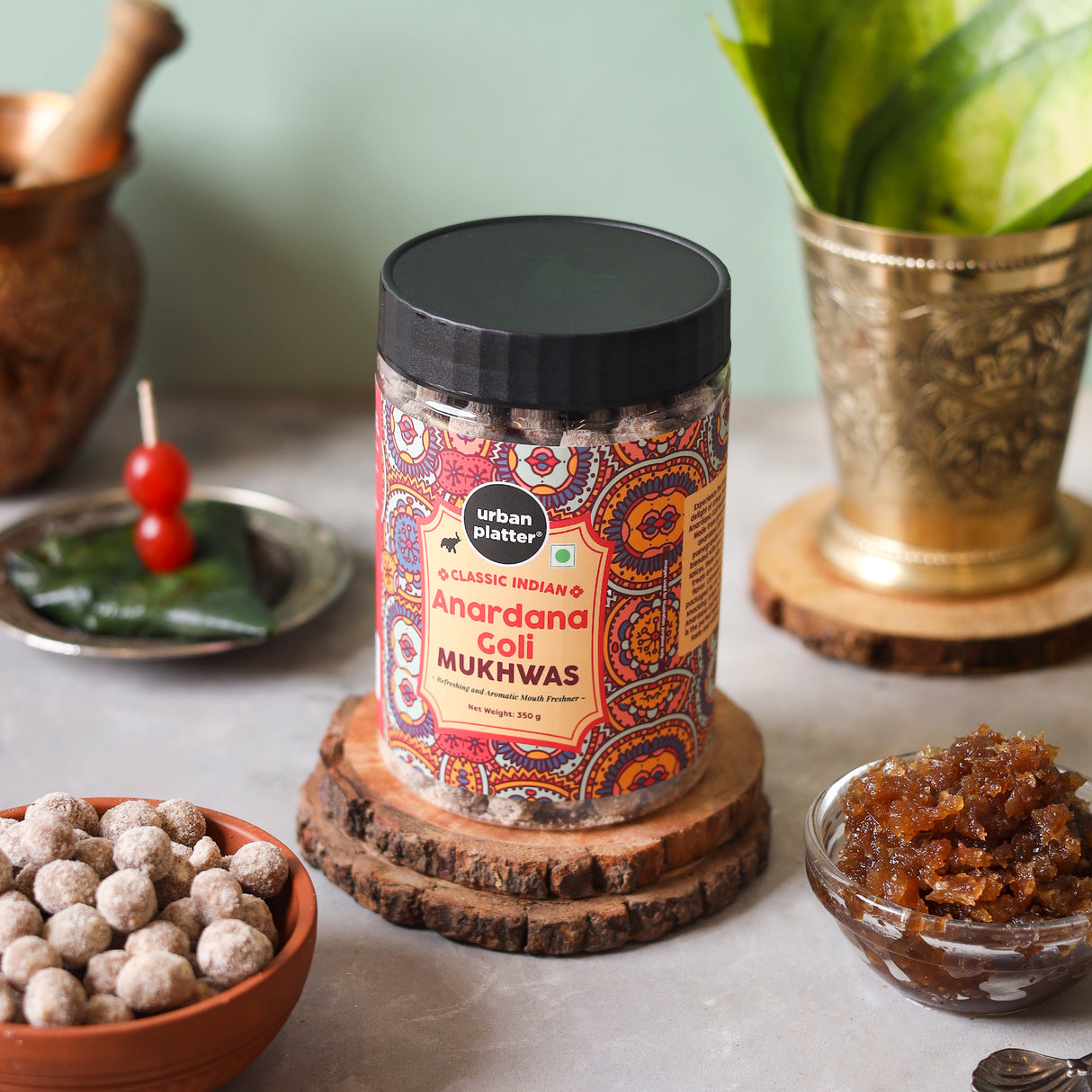 Urban Platter Digestive Anardana Goli Mukhwas, 350g [Mouth Freshener, Digestive, After-Meal Snack]