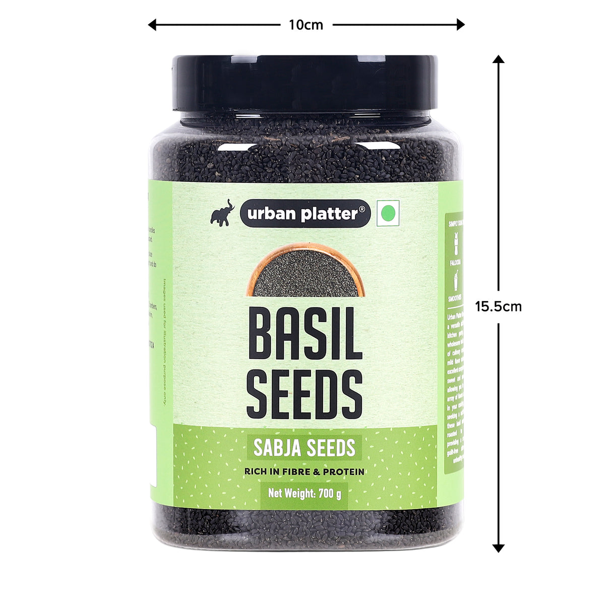 Urban Platter Basil Seeds (Sabja) Jar, 700g