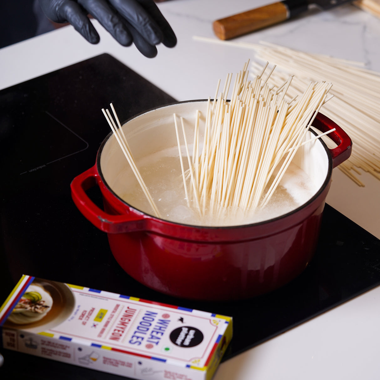 Urban Platter Jungmyeon Wheat Noodles, 250g (Round Korean Noodles | Springy & Chewy Bite | Best for Saucy & Spicy Dishes)