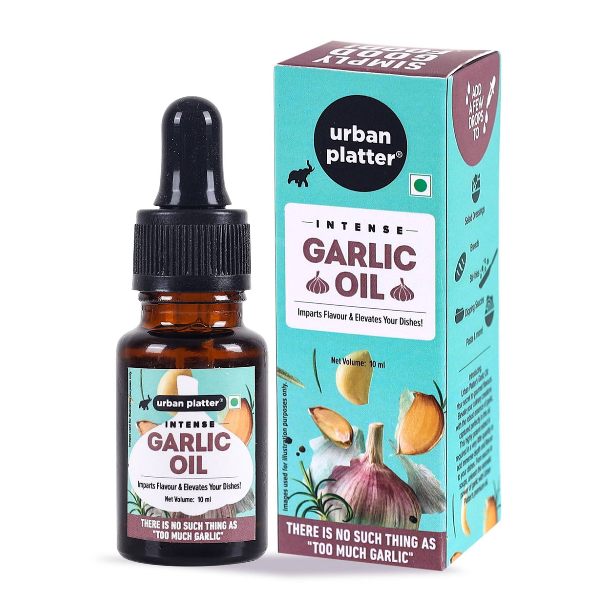 Urban Platter Garlic Oil, 10 ml (Intense & Flavourful | Garlic Extract/Flavour | With dropper)