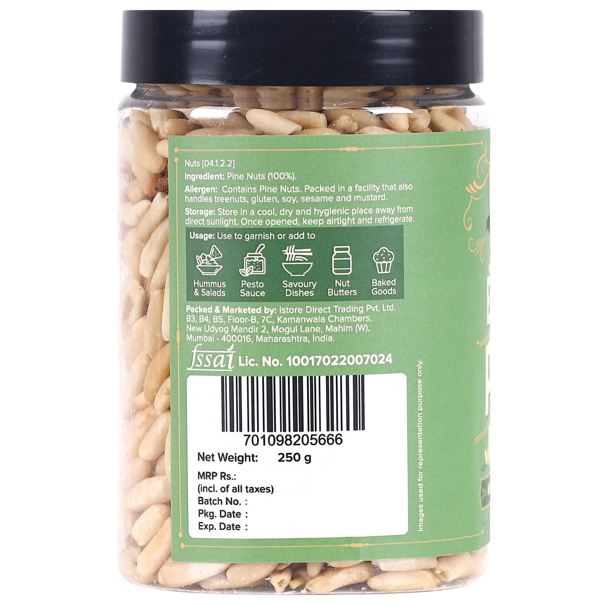 Urban Platter Lebanon Pine Nuts (Chilgoza), (Rich in Protein & Fiber, Add to Hummus & Salads, Stored in Refrigeration for Long Lasting Freshness)